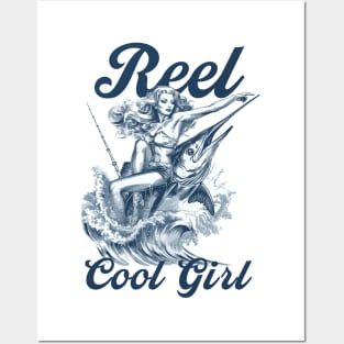 reel cool girl, pin up girl Posters and Art